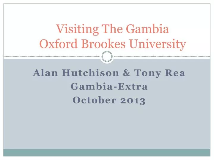visiting the gambia oxford brookes university