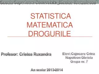 statistica matematica drogurile