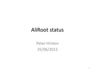 AliRoot status