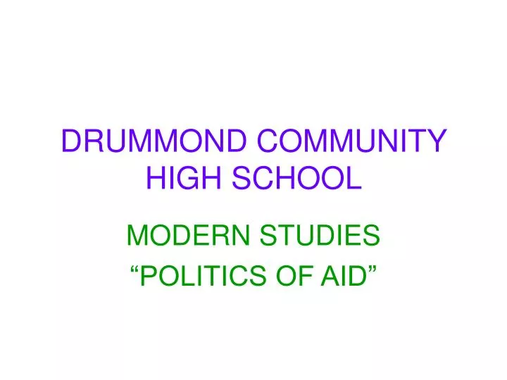 drummond community high school