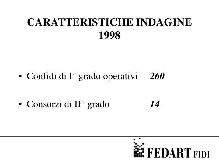 caratteristiche indagine 1998