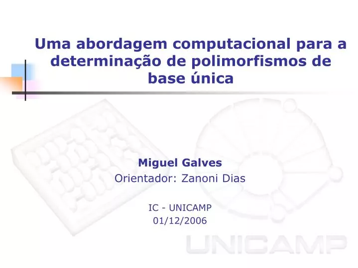 uma abordagem computacional para a determina o de polimorfismos de base nica