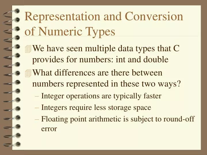 representation and conversion of numeric types