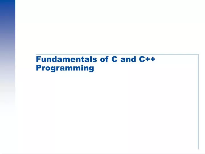 fundamentals of c and c programming