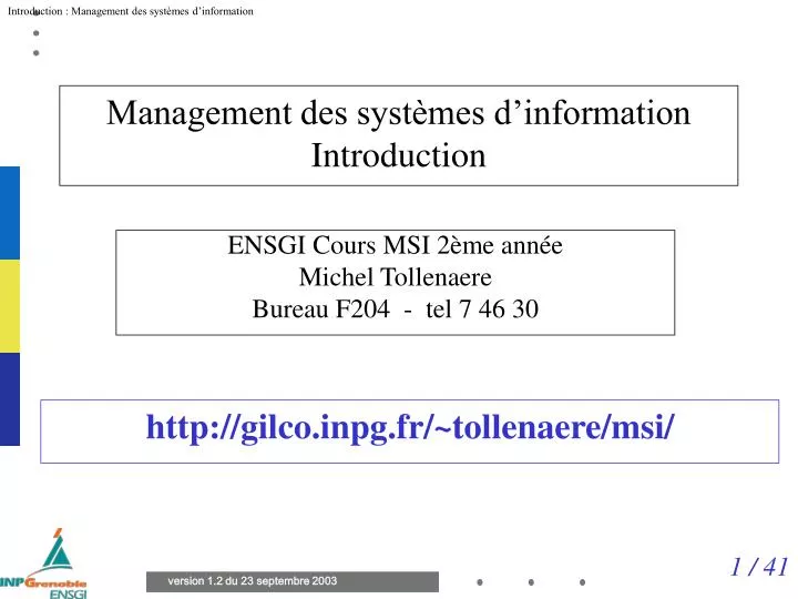 management des syst mes d information introduction