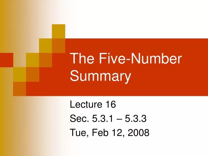 the five number summary