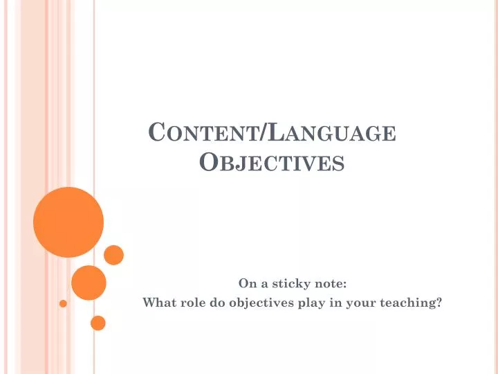content language objectives
