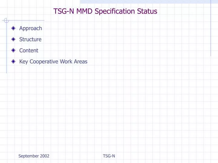 tsg n mmd specification status