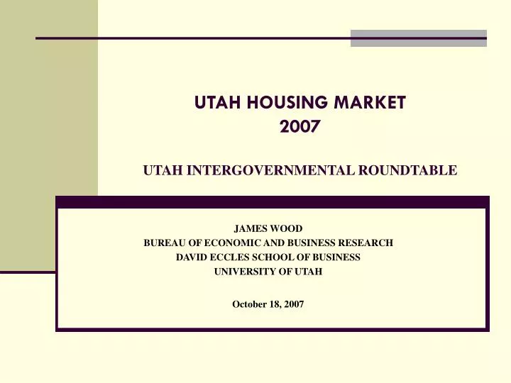 utah housing market 2007 utah intergovernmental roundtable