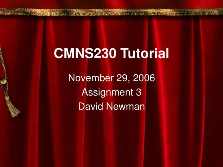 cmns230 tutorial