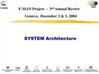 F-MAN Project - 3 nd Annual Review