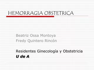 hemorragia obstetrica
