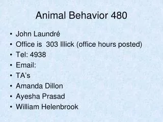 Animal Behavior 480