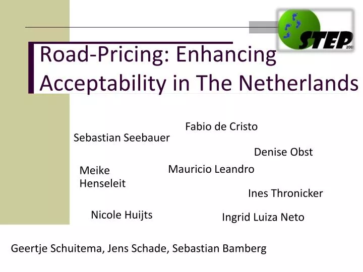 road pricing enhancing acceptability in the netherlands
