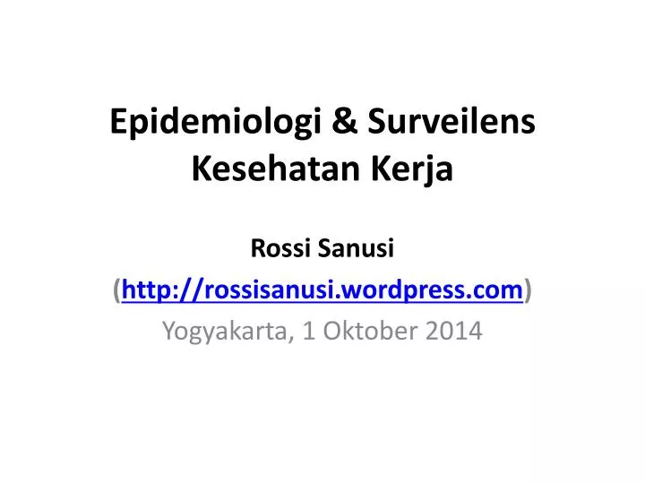 epidemiologi surveilens kesehatan kerja