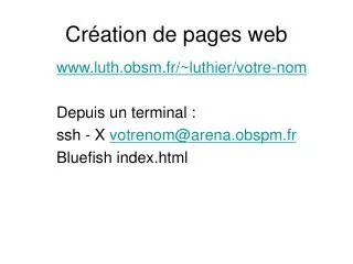 cr ation de pages web
