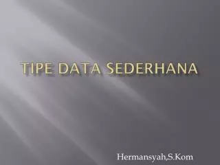 tipe data sederhana