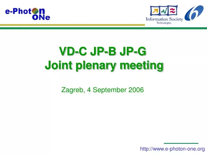 vd c jp b jp g joint plenary meeting zagreb 4 september 2006