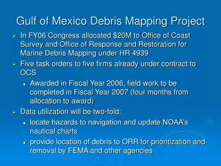 gulf of mexico debris mapping project