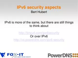 IPv6 security aspects