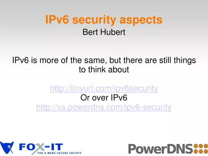 ipv6 security aspects