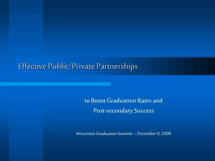 effective public private partnerships