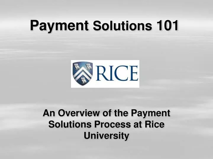 payment solutions 101