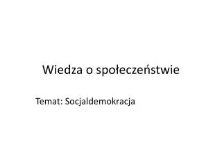 wiedza o spo ecze stwie