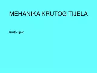 mehanika krutog tijela