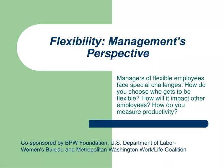 flexibility management s perspective