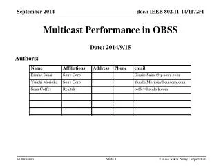 Multicast Performance in OBSS