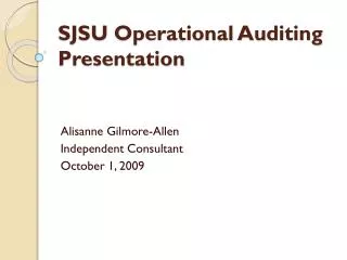 SJSU Operational Auditing Presentation