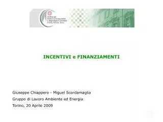 incentivi e finanziamenti