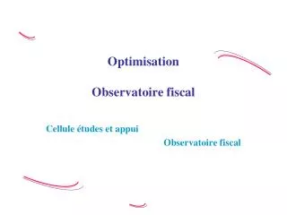 optimisation observatoire fiscal