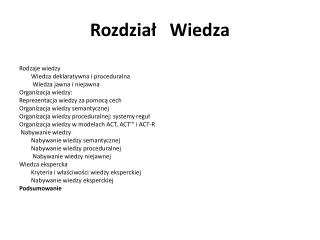 rozdzia wiedza