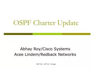 OSPF Charter Update