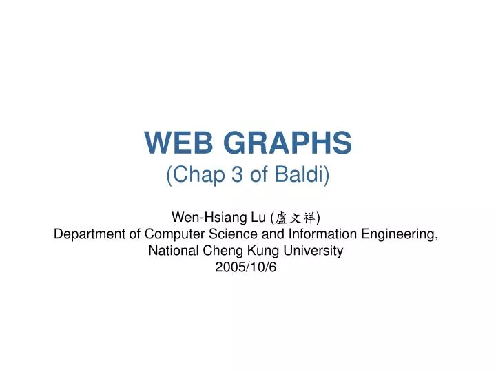 web graphs chap 3 of baldi