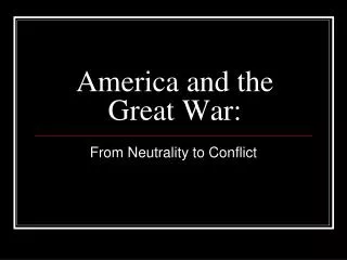 America and the Great War: