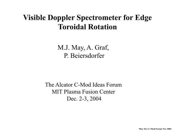 visible doppler spectrometer for edge toroidal rotation