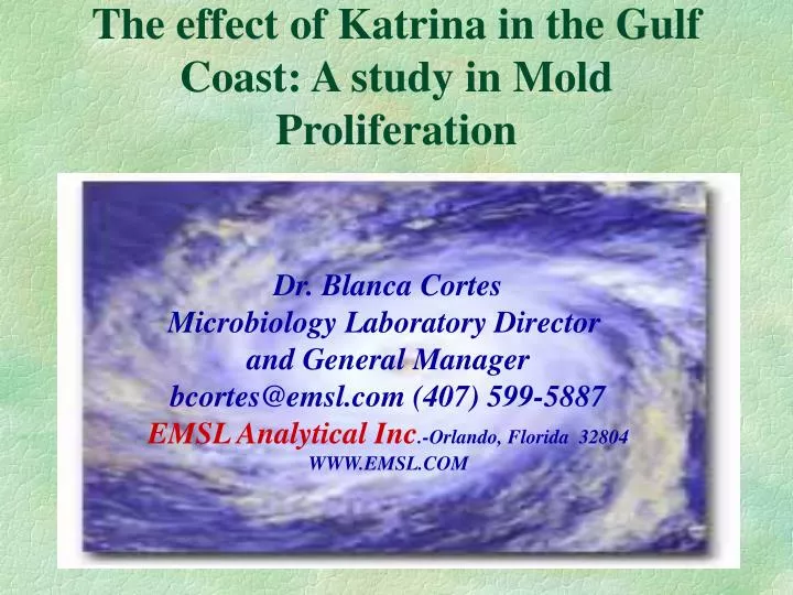 the effect of katrina in the gulf coast a study in mold proliferation