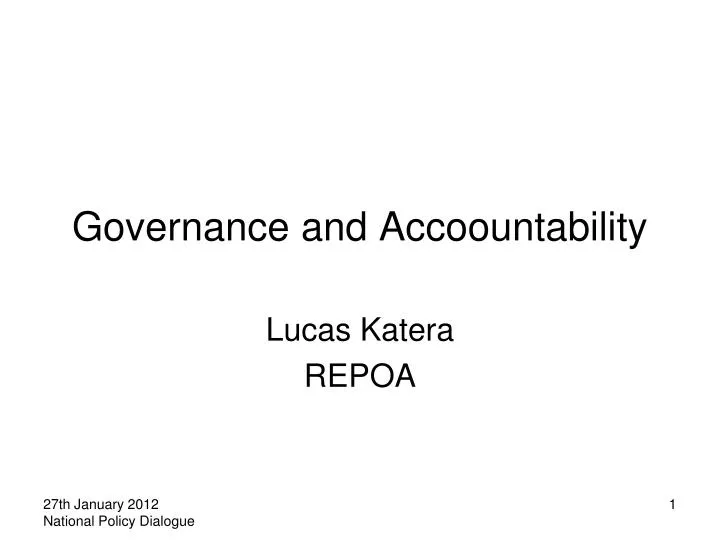 governance and accoountability