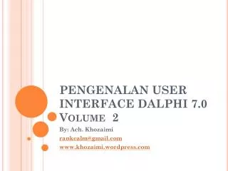 pengenalan user interface dalphi 7 0 volume 2
