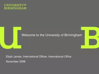 Welcome to the University of Birmingham