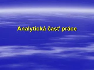 analytick as pr ce