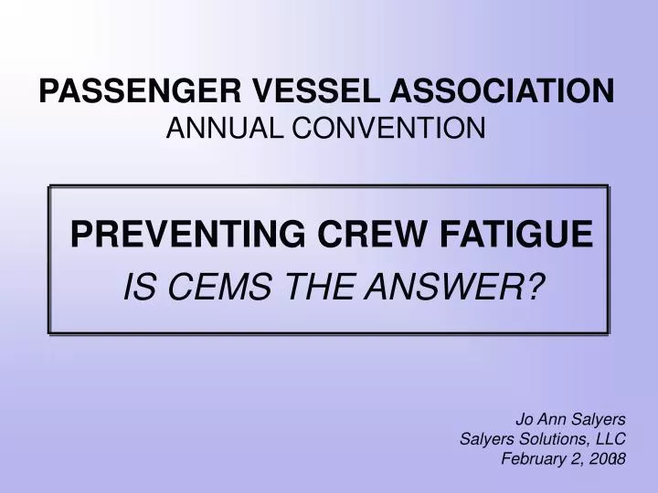 passenger vessel association annual convention