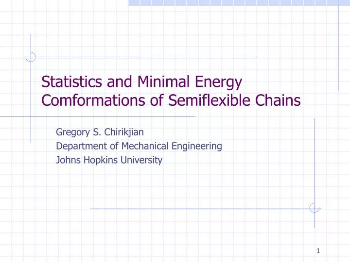 statistics and minimal energy comformations of semiflexible chains