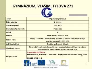 gymn zium vla im tylova 271