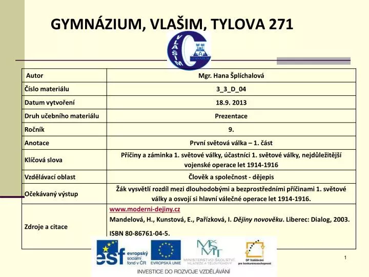 gymn zium vla im tylova 271