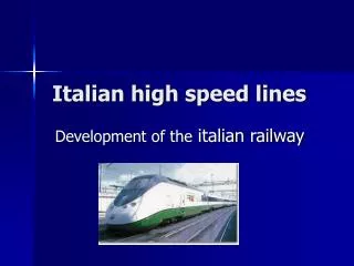 Italian high speed lines