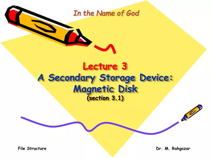 lecture 3 a secondary storage device magnetic disk section 3 1